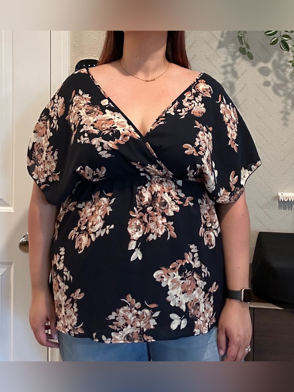 TORRID - Floral Wrap/Kimono Style Babydoll Blouse